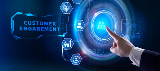 Business, Technology, Internet and network concept. Shows the inscription: CUSTOMER ENGAGEMENT.