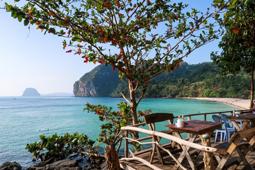 cliffside beach restaurant and cafe in thailand
