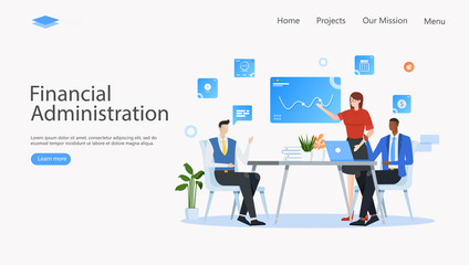 Financial Administration Vector Illustration Concept , Suitable for web landing page, ui, mobile app, editorial design, flyer, banner, and other related occasion