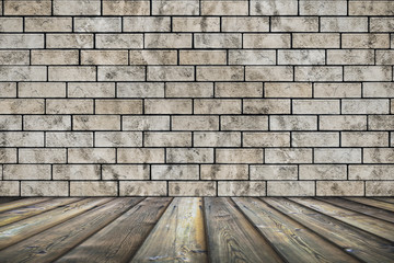 room with brick wall