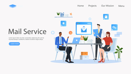 Mail Service and Correspondence Delivery Vector Illustration Concept , Suitable for web landing page, ui, mobile app, editorial design, flyer, banner, and other related occasion