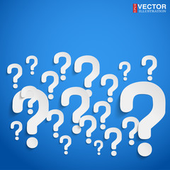 Background with question marks randomly scattered on the surface. Vector Illustration, eps10, editable and isolated.