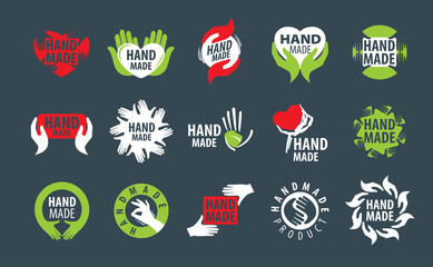 Vector icons handmade on a dark background