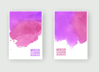 Set of cards with watercolor blots.