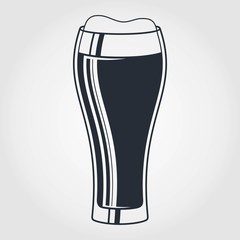 Beer glass icon isolated on white background. Vector illustration.
