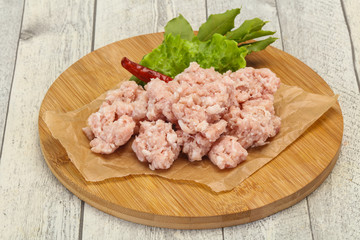 Homemade pork minced meat for cooking