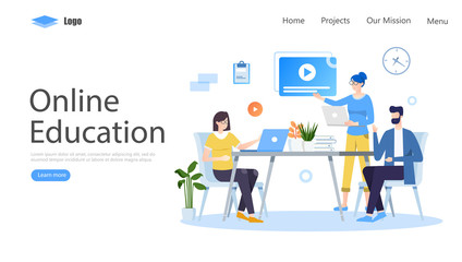 Online Education Vector Illustration Concept, Suitable for web landing page, ui, mobile app, editorial design, flyer, banner, and other related occasion