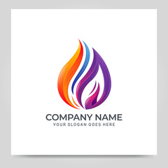 Modern fire logo design vector illustration