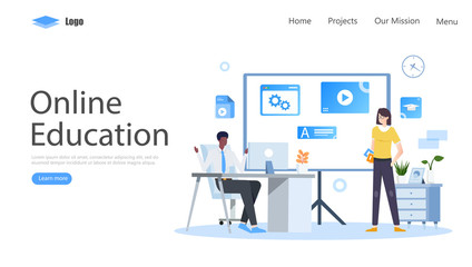 Online Education Vector Illustration Concept, Suitable for web landing page, ui, mobile app, editorial design, flyer, banner, and other related occasion