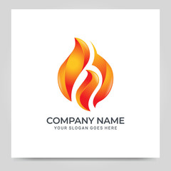 Modern fire logo design vector illustration