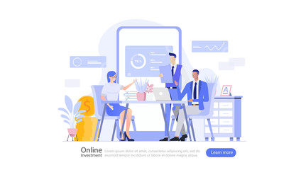 Online Investment Vector Illustration Concept , Suitable for web landing page, ui, mobile app, editorial design, flyer, banner, and other related occasion