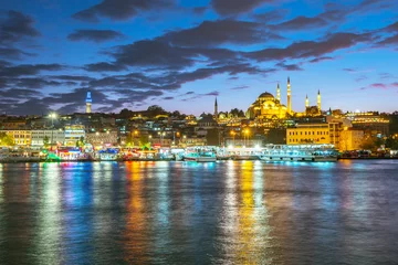 Deurstickers Istanbul cityscape skyline at night in Istanbul, Turkey © orpheus26