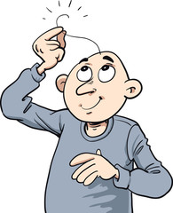 The concept of hair on the head and baldness.   Vector illustration of hair problem