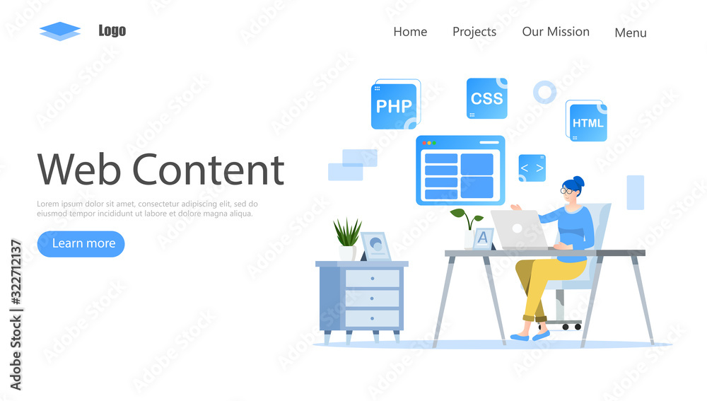 Wall mural programmer and engineering development vector illustration concept, suitable for web landing page, u