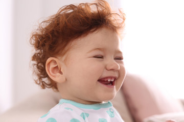 Fototapeta premium Portrait of cute little child at home