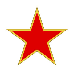 Five pointed star. Vector illustration on white background.