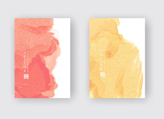 Naklejka premium Vector poster template. Hand drawn Watercolor stain background.