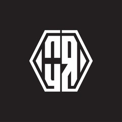 OR Logo monogram with hexagon line rounded design template