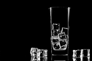 Empty glass silhouette isolated on dark background
