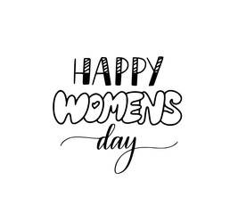 Happy Women Day fun modern lettering design