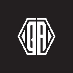 QA Logo monogram with hexagon line rounded design template
