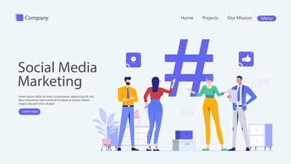 Social Media Marketing Vector Illustration Concept , Suitable for web landing page, ui, mobile app, editorial design, flyer, banner, and other related occasion