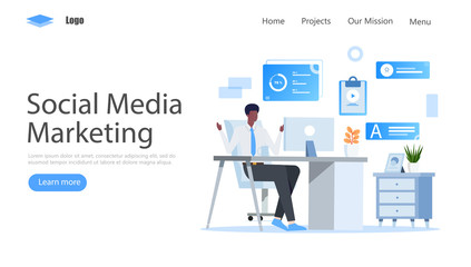 Social Media Marketing Vector Illustration Concept, Suitable for web landing page, ui, mobile app, editorial design, flyer, banner, and other related occasion