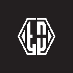 TO Logo monogram with hexagon line rounded design template