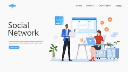 Social Network Vector Illustration Concept , Suitable for web landing page, ui, mobile app, editorial design, flyer, banner, and other related occasion