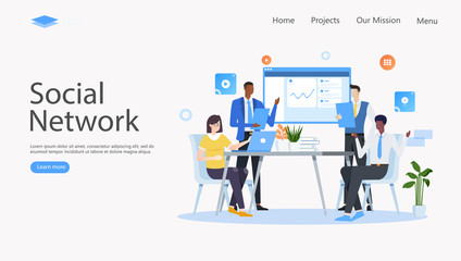 Social Network Vector Illustration Concept , Suitable for web landing page, ui, mobile app, editorial design, flyer, banner, and other related occasion