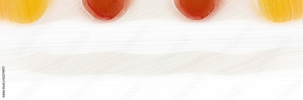 Poster decorative designed horizontal header with linen, white smoke and firebrick colors. fluid curved flowing waves and curves