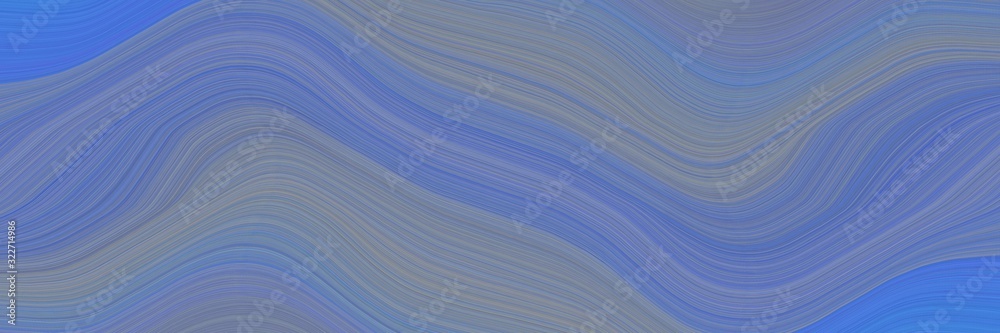 Poster colorful horizontal header with light slate gray, royal blue and steel blue colors. fluid curved lin