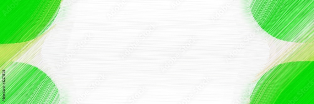 Poster colorful header with linen, lime green and white smoke colors. fluid curved lines with dynamic flowing waves and curves