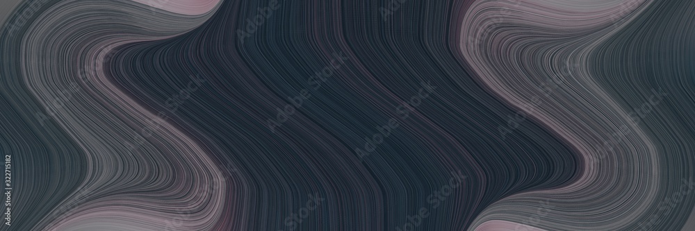 Poster modern designed horizontal banner with very dark blue, gray gray and dim gray colors. fluid curved l