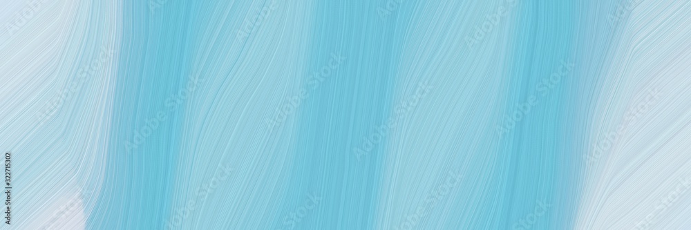 Aufkleber artistic horizontal banner with sky blue, powder blue and light blue colors. fluid curved lines with