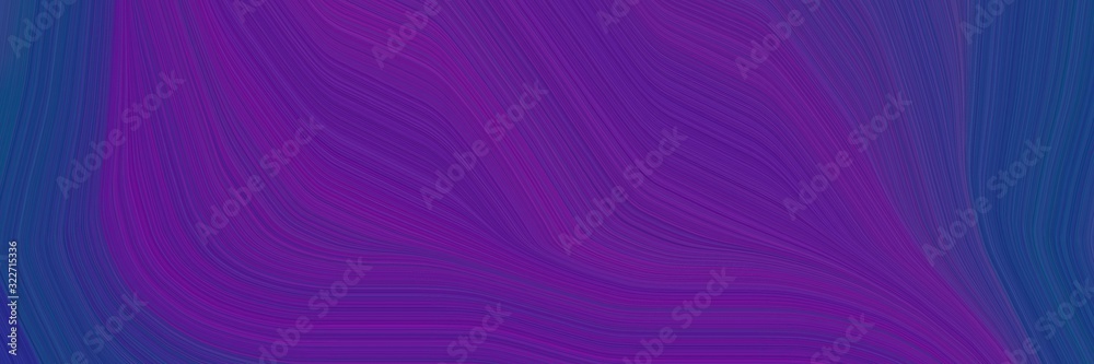 Poster decorative horizontal header with indigo, midnight blue and dark slate blue colors. fluid curved lin
