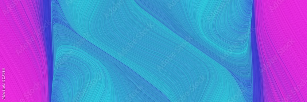 Poster flowing horizontal header with light sea green, medium orchid and slate blue colors. fluid curved lines with dynamic flowing waves and curves