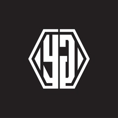 YG Logo monogram with hexagon line rounded design template