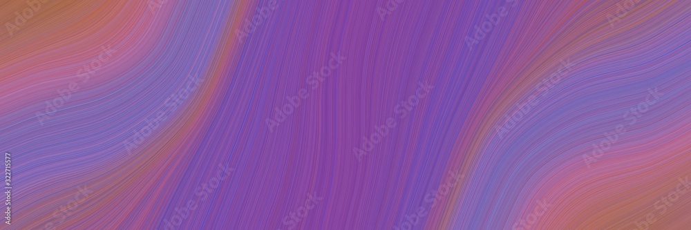 Fototapete decorative horizontal header with antique fuchsia, moderate red and pale violet red colors. fluid curved lines with dynamic flowing waves and curves