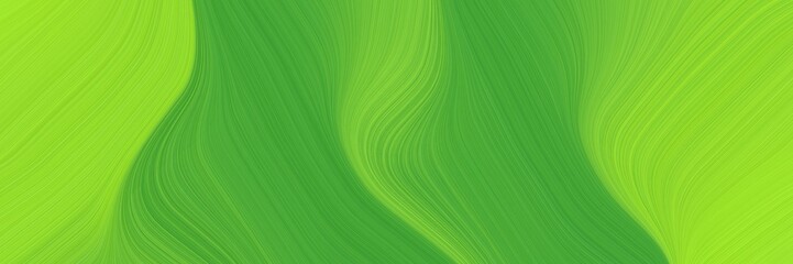 surreal banner design with moderate green, dark green and yellow green colors. fluid curved flowing waves and curves