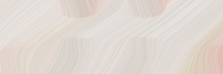 Obraz premium surreal horizontal banner with light gray, silver and linen colors. fluid curved flowing waves and curves