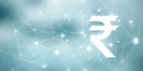 Rupee currency . 2D rendering illustration