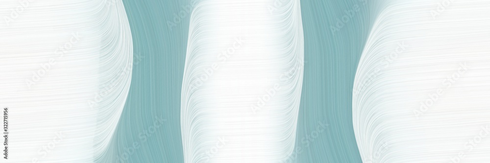 Poster flowing horizontal header with dark gray, white smoke and pastel blue colors. fluid curved lines with dynamic flowing waves and curves
