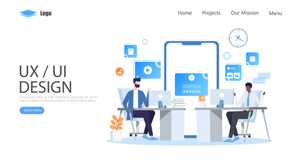 UX / UI Design Vector Illustration Concept, Suitable for web landing page, ui, mobile app, editorial design, flyer, banner, and other related occasion