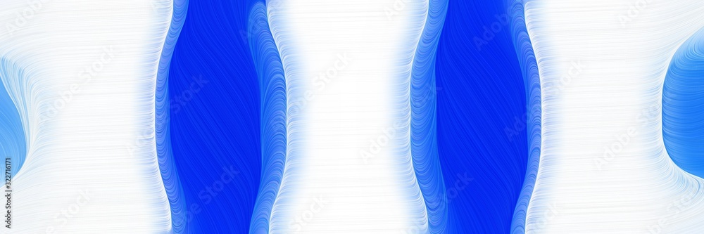 Poster artistic horizontal banner with lavender, strong blue and alice blue colors. fluid curved lines with