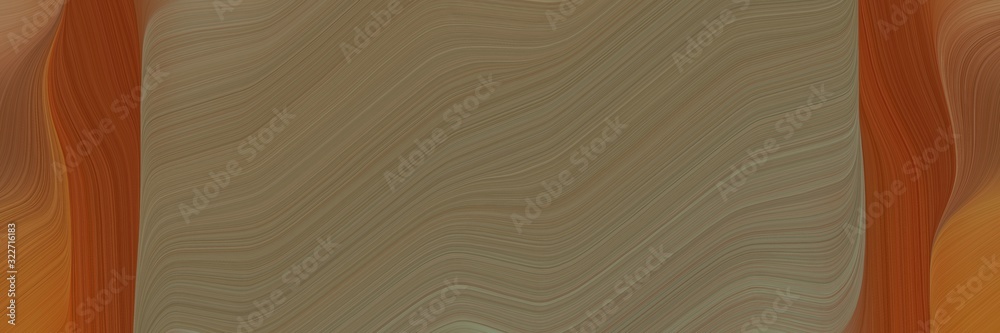 Poster flowing designed horizontal header with pastel brown, saddle brown and chocolate colors. fluid curved lines with dynamic flowing waves and curves