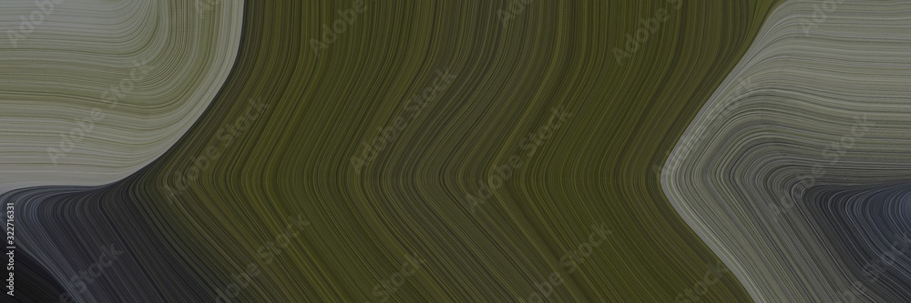 Poster modern horizontal banner with dark slate gray, gray gray and dim gray colors. fluid curved lines with dynamic flowing waves and curves
