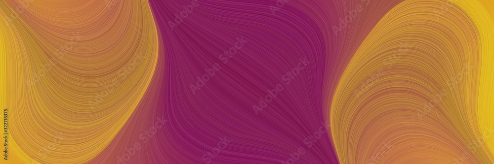 Poster moving designed horizontal banner with coffee, bronze and dark moderate pink colors. fluid curved fl