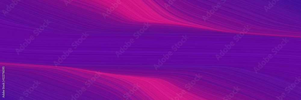 Poster artistic horizontal header with purple, indigo and medium violet red colors. fluid curved lines with dynamic flowing waves and curves