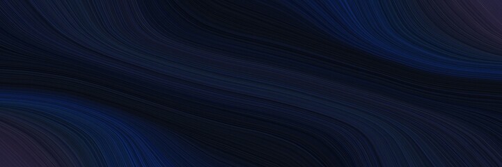 colorful designed horizontal header with very dark blue, midnight blue and black colors. fluid curved lines with dynamic flowing waves and curves